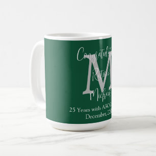 Grattisar på Pension, Monogram Namn Grönt Kaffemugg