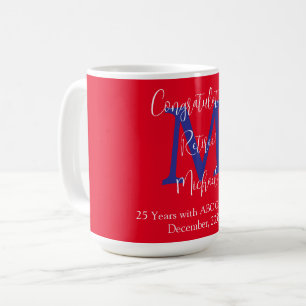 Grattisar på Pension, Monogram, Namn Red Kaffemugg