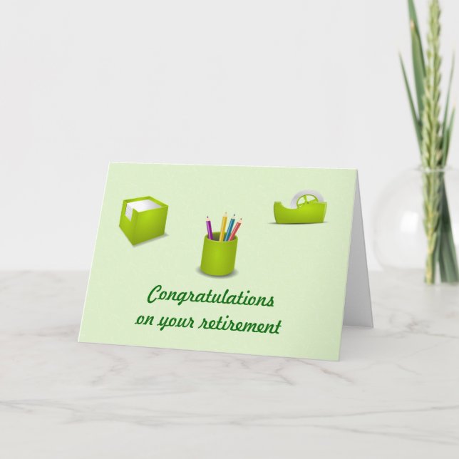 Grattisar på pension Office-pensioneringen Kort (Framsida)