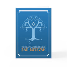 Grattisar på pub mitzvah livets träd