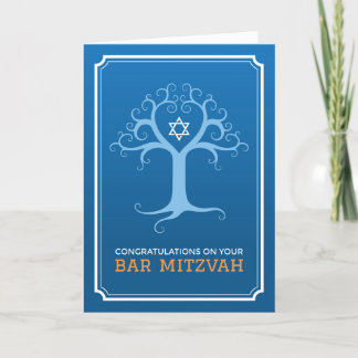 Grattisar på pub mitzvah livets träd kort