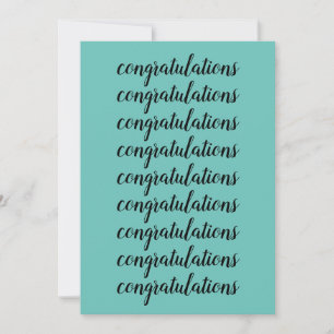 Grattisar Penselskript Ljust Teal Blank Kort