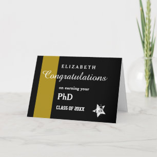 GRATTISAR PHD grad Guld Rand A0Ag Kort
