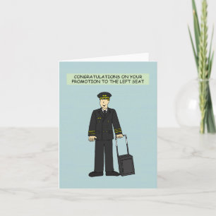 Grattisar Pilot Befordran av Lämnat säte Kort