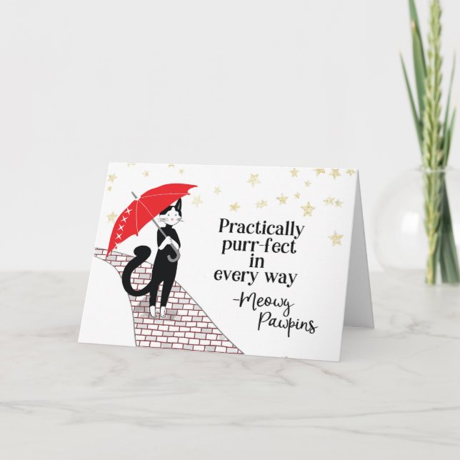 Grattisar Prestanda Cat Humor Meowy Pawpin Kort (Framsida)