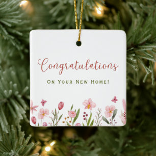 Grattisar Realtor Personlig Rosa Flowers Julgransprydnad Keramik