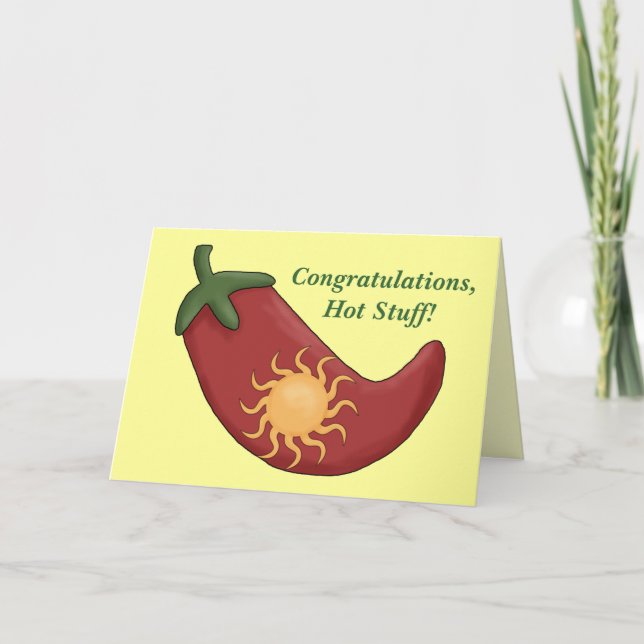 Grattisar Red Chili Pepper Card - Westernt Kort (Framsida)