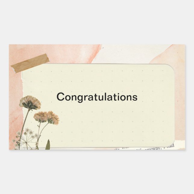 Grattisar Rektangulärt Klistermärke (Framsida)