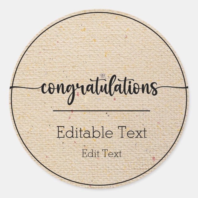 Grattisar Runt Klistermärke (Framsida)