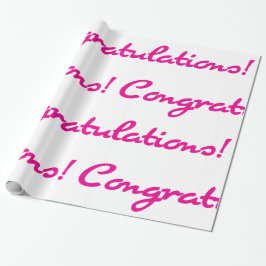 Grattisar! Shock rosa Avslappnad Script Presentpapper