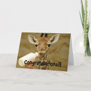 Grattisar sin pojke - Baby Giraffe Kort