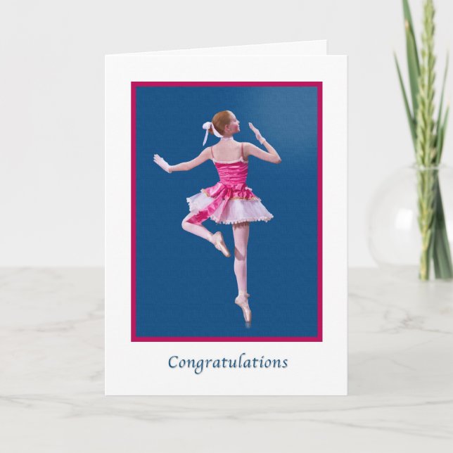 Grattisar, skäl Dance, Ballerina Kort (Framsida)