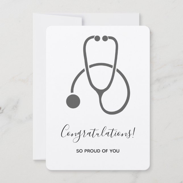 Grattisar Snyggt Grått Steth Grad-inbjudan Inbjudningar (Framsida)