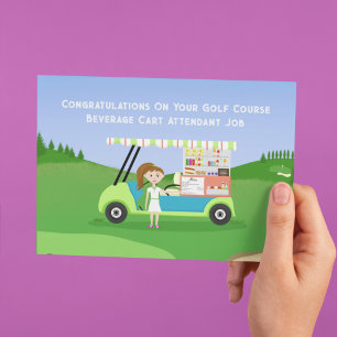 Grattisar som Golf Course Beverage Cart Atten Kort