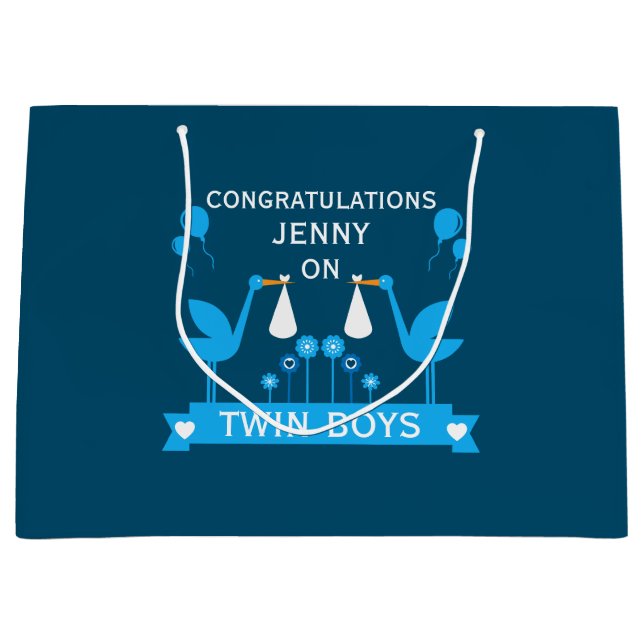 Grattisar Stalk Delivery Twin Boy (Framsidan)