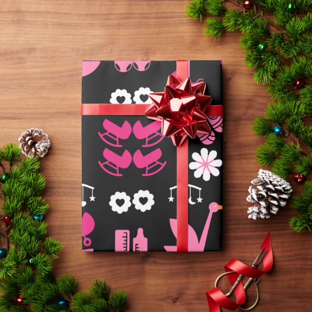 Grattisar Stalk Delivery Twin Girls Presentpapper (Julgåva)