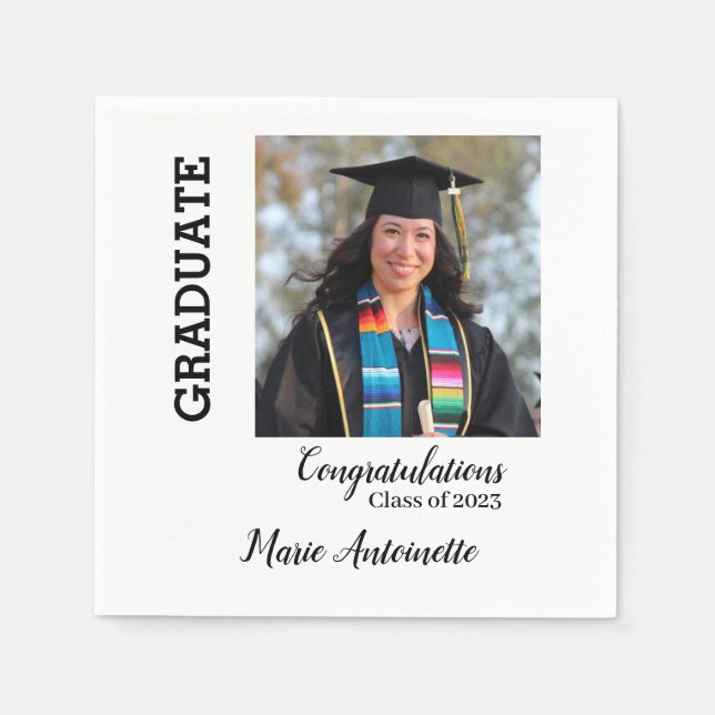 Grattisar | Student Namn och foto Pappersservett (Framsidan)