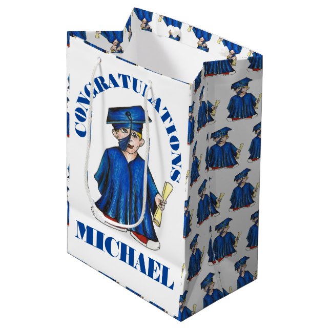 Grattisar Studenten Boy Student Cap Gown (Framsidan Vinklad)