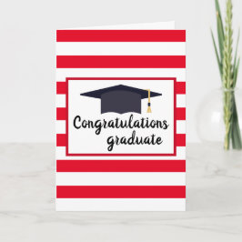 Grattisar Studentmössa med Rand Red Kort