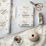 Grattisar till Bride och Groom Bröllop  Presentpapper<br><div class="desc">elegant bröllop Gift Wrap med guld-hjärtan och champagneglas på vit dammbakgrund. Även underbar för årsdagar. Ändra ord till önskad. 📌 Om du behöver anpassa ytterligare klickar du på knappen "Klicka för att anpassa ytterligare" eller "Anpassa eller redigera design"och användor verktyg för att ändra storlek, rotera, ändra text färg, lägga till...</div>