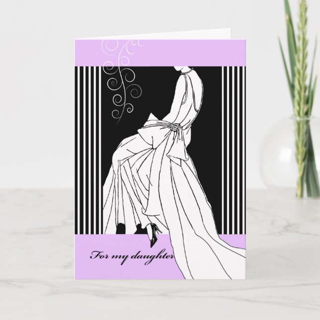 Grattisar till dottern på hennes Bröllop Kort (Framsida)