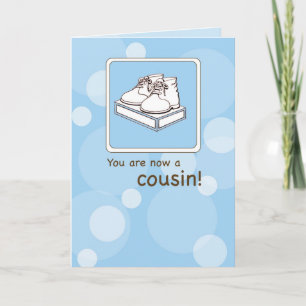 Grattisar till New Cousin, Baby Shoes Kort