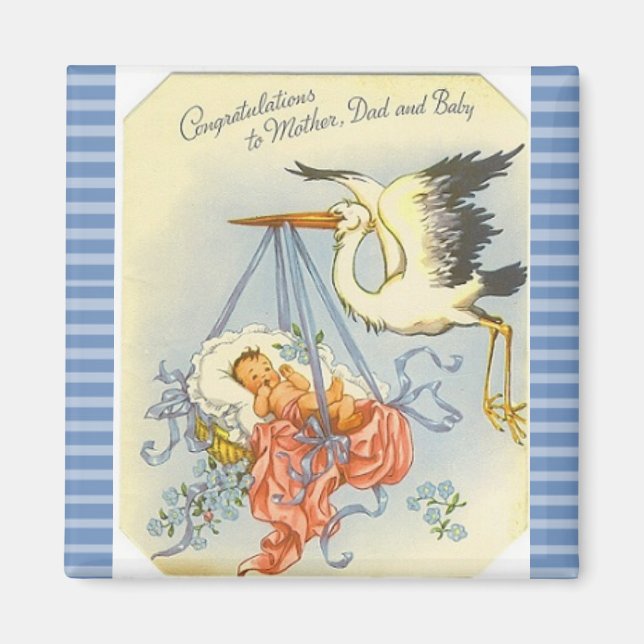 Grattisar till New mamma och Pappa Keepsaké Magnet (Framsidan)