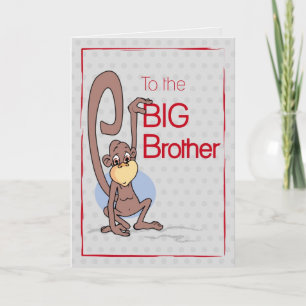 Grattisar till storebror, Cute Monkey Kort