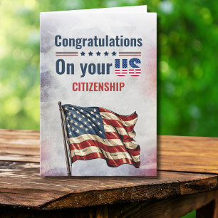 Grattisar USA-medborgarskap New America Citizen Kort