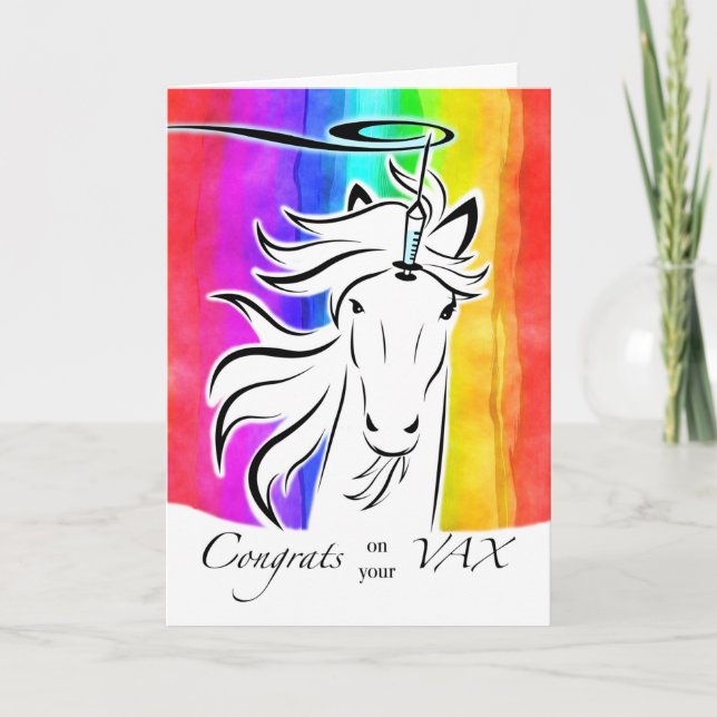 Grattisar vid behandling av Covid 19- vaccin Kort (Framsida)