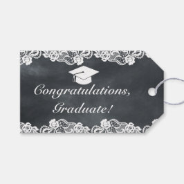 Grattisar vid Blackboard och White Snöre Studenten Presentetikett