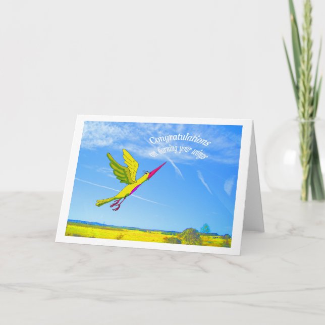 Grattisar ,vid intjänande av vingar kort (Framsida)