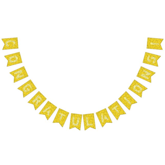 Grattisar vid krackad Gult som buntar Party Flaggo Vimplar (Alla)