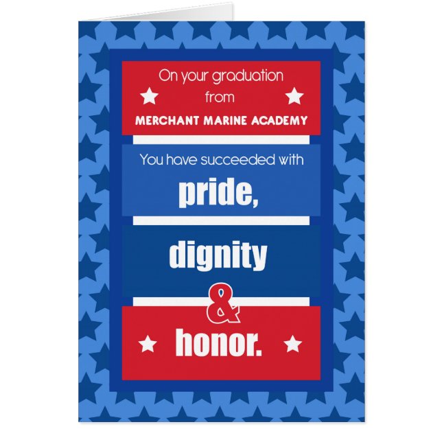Grattisar vid Merchant Marine Academy Studenten Hälsningskort (Framsidan)