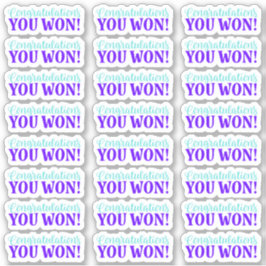 Grattisar! Won! Vinyl Sticker Klistermärken