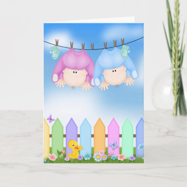 Grattisarna baby Twillingar Kort (Framsida)
