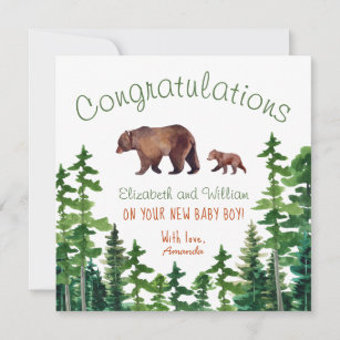 Grattisarna Cute Mamma och Baby Bear Kort