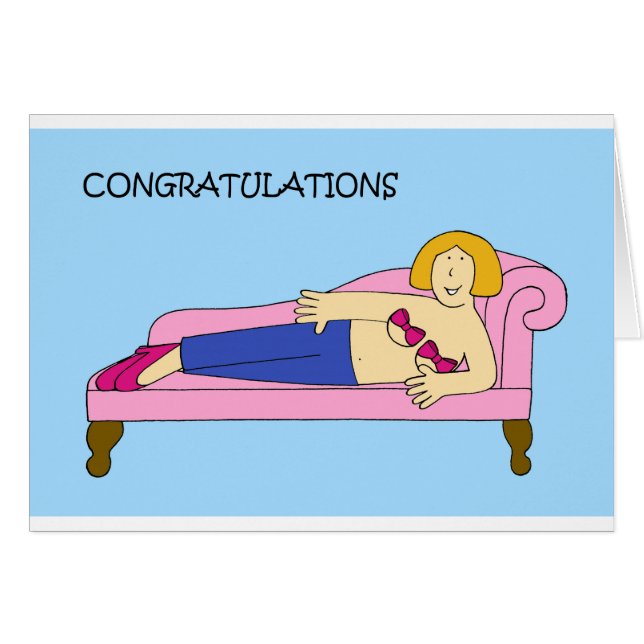 Grattisarna för återuppbyggnad Tecknad Dam. Hälsningskort (Framsidan Horizontal)