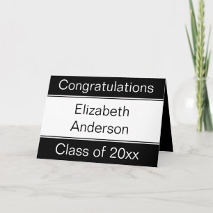 Grattisarna Grad Namn Black & White Studenten Kort
