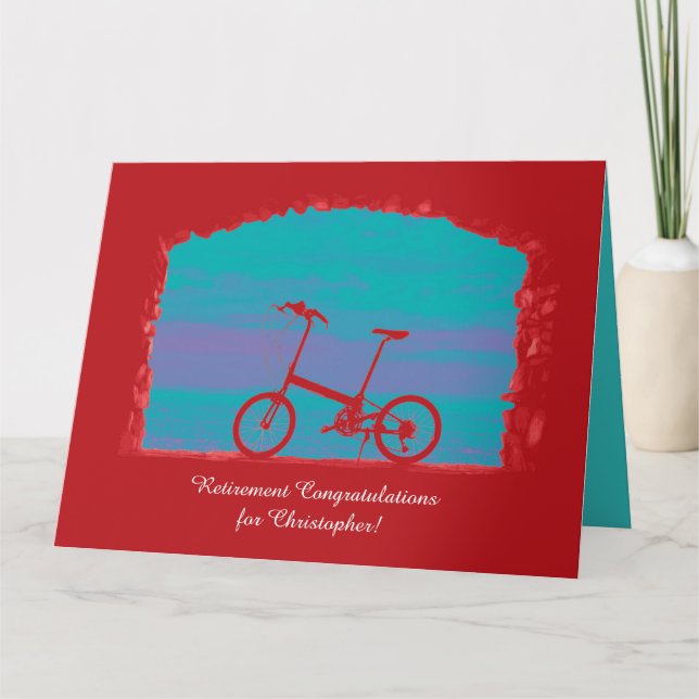 Grattisarna JUMBO Bicycle Lycklig Pension Kort (Framsida)