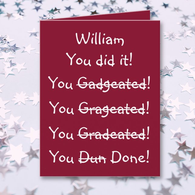 GRATTISARNA NAMN STUDENTEN i PERSONLIG Kort (Funny Personalized Name Graduation Congratulations Card)