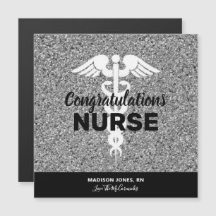 Grattisarna Nurse Grad Black Silver Glitter