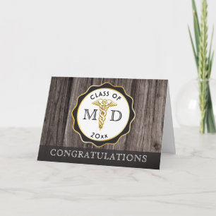 Grattisarna Rustic Wood Doktor Studenten Kort