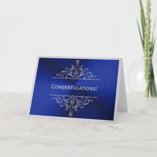 Grattisarna Studenten Blue Silver Kort (Framsida)