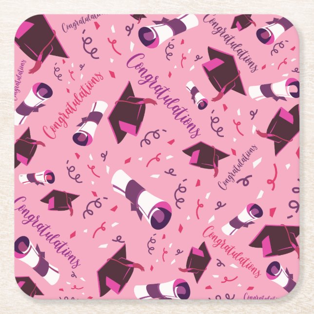 Grattisarna studenten underlägg papper kvadrat (Framsidan)