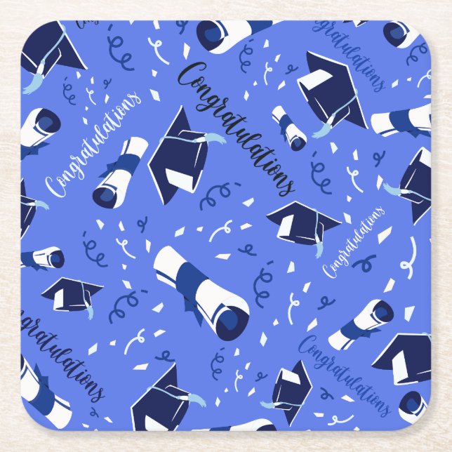 Grattisarna studenten underlägg papper kvadrat (Framsidan)