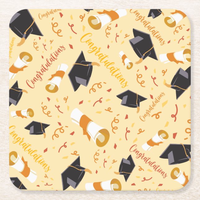 Grattisarna studenten underlägg papper kvadrat (Framsidan)