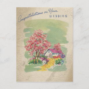 Grattisarna vintage bröllop vykort