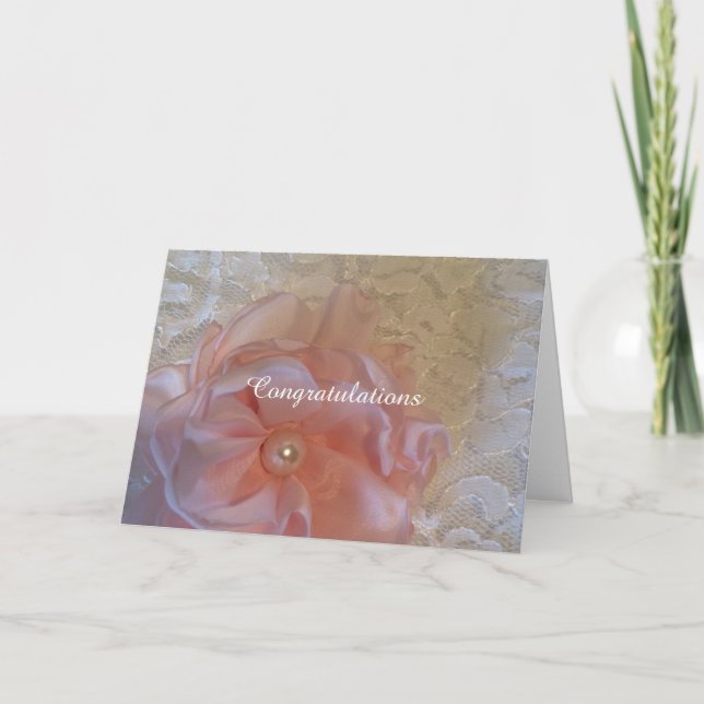 Grattisarna Vita Snöre Bröllop Kort (Framsida)