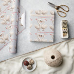 Grattisarna Vita Svan par Bröllop Presentpapper<br><div class="desc">Det bästa svan-paret med röda hjärtan. Texten säger "Grattisar på bröllopsdagen"!</div>